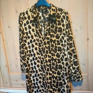 Zara Leopard Print Mini Dress - Black and Tan